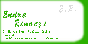 endre rimoczi business card